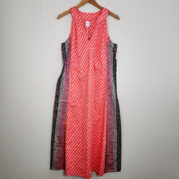NEW Nic+Zoe Spotty Stripes Abstract Print V-Neck Sleeveless A-line Midi Dress - Picture 5 of 9